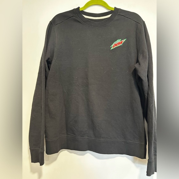 Mountain Dew Logo Embroidered Sweatshirt. Black Soft Pullover Long sleeve. - Picture 1 of 9